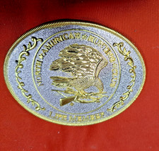 Vintage North American Hunting Club Wings of Gold Brass Belt Buckle Life Member