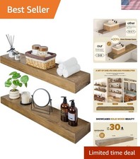 Decorative Wall-Mounted Floating Shelves - 8"D x 24"L, Handcrafted Design