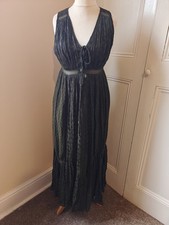 Mint Velvet Ladies Maxi Dress UK 8 Green Olive Summer Boho Long 
