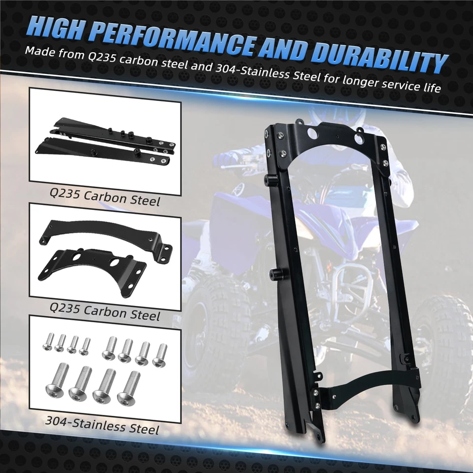 Q235 Carbon Steel Rear Subframe For YAMAHA YFZ450X 10-11 YFZ450R 2009-2024 Black Foto 3 de 4