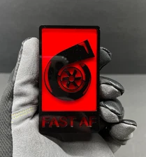 "FAST AF" TURBO BLKRED Badge Emblem fits mustang Grill-Trunk Red/Black   Racing