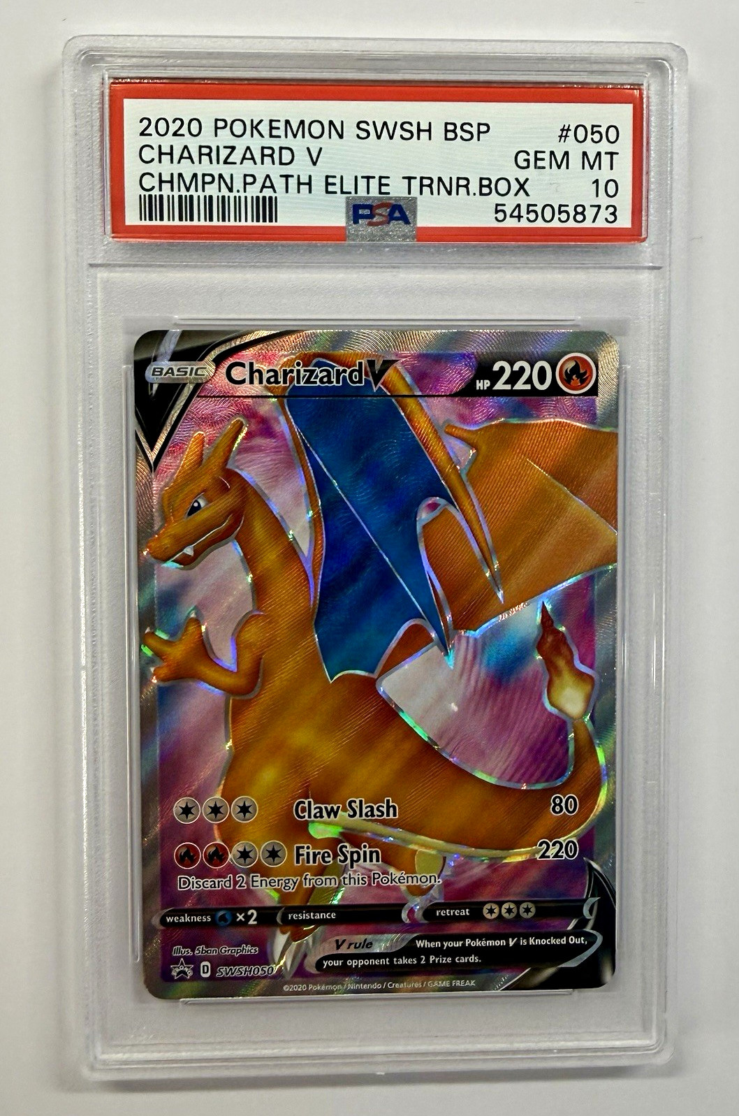 2020 Pokemon Charizard V SWSH050 Champion's Path ETB Promo PSA 10 GEM MINT