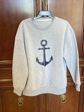 Woman  s Nautical Theme Sweatshirt. XL, Grey, Anchor Motif, Excellent Condition