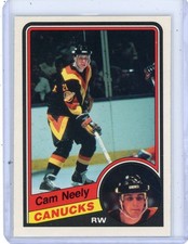1984-85 O-Pee-Chee Hockey VANCOUVER CANUCKS Rookie RC Card #327, Cam Neely. rookie card picture
