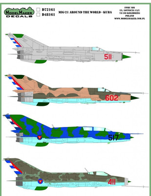 Model Maker MMD 1/32 MiG-21 Around the World Cuba Cuban Air Force Insignia Masks