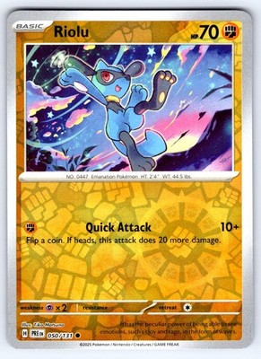 Riolu 050/131 Sv: Prismatic Evolutions Reverse Holo NM