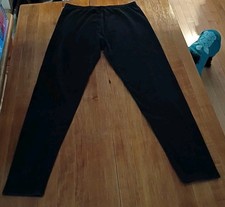 JACQUES MORET LARGE Cool Max Girl's BLACK Cotton Spandex stretch pants leggings