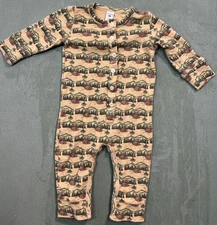 Kate Quinn Organic Cotton Henley Long Sleeve Campsite Romper 12-18 Month EUC