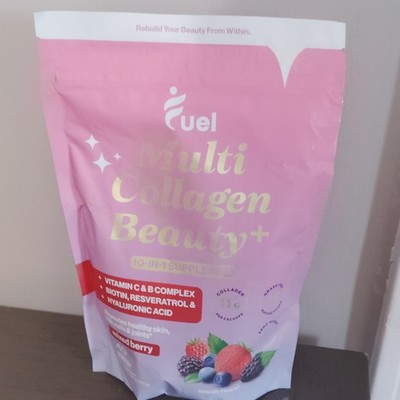 Fuel Multi Collagen Beauty+ Powder Hair Skin Nails Mixed Berry Vit C Biotin