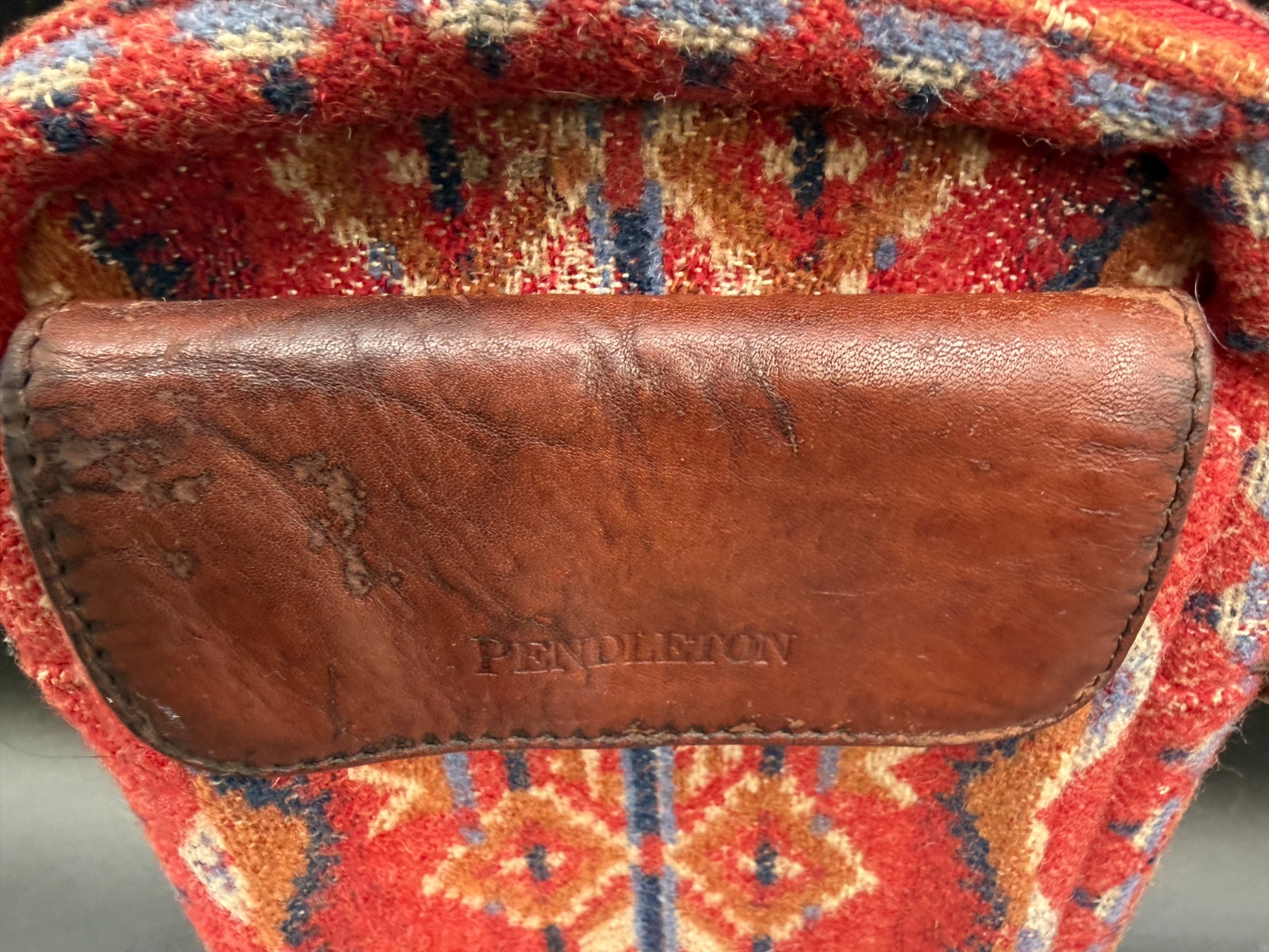 Pendleton Crossbody Wool Leather Native Red Patte… - image 3