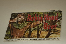 Vintage August Wagner Robin Hood Beer Label Columbus Ohio
