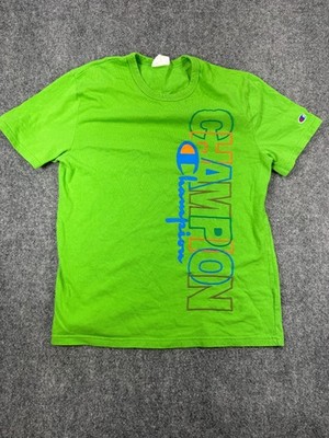 Champion Heritage Men's T-Shirt M Green Script Embroidered Spellout Pullover