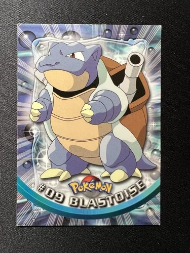 Blastoise #9 Topps TV Animation Vintage Pokémon Card Non Holo Blue Label 1st