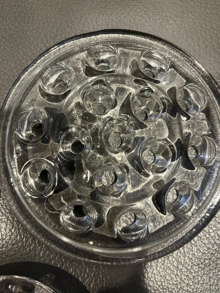 Lote de 3 arreglos florales vintage de ramo de vidrio transparente pesado - Imagen 3 de 4