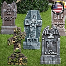 5 Stylish 17  Halloween Foam Tombstones - Perfect for Outdoor Graveyard Decor