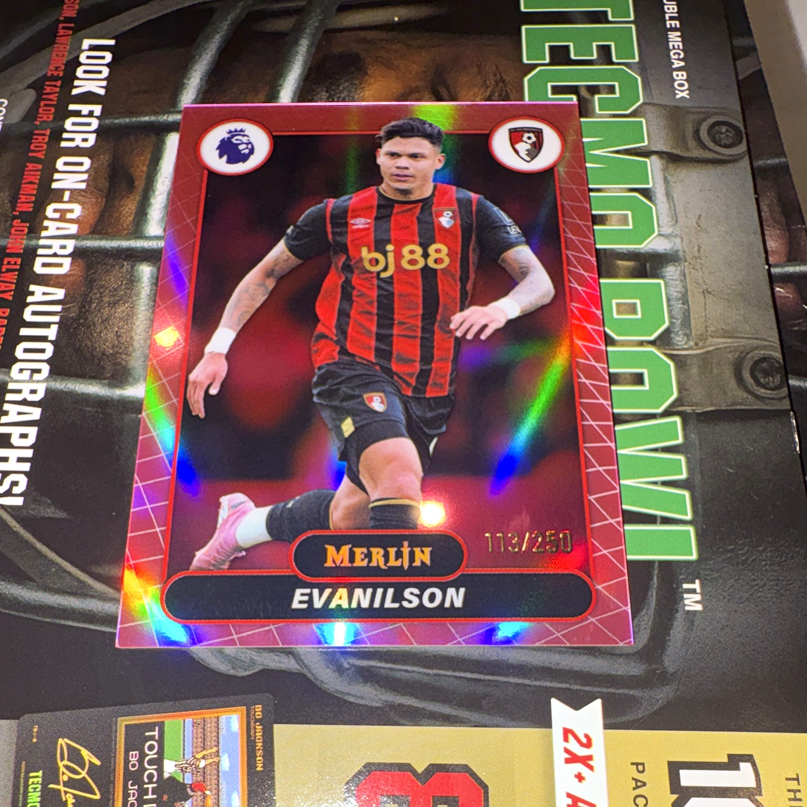Evanilson /250 PINK REFRACTOR 2026 Topps Merlin Premier League 6 AFC Bournemouth