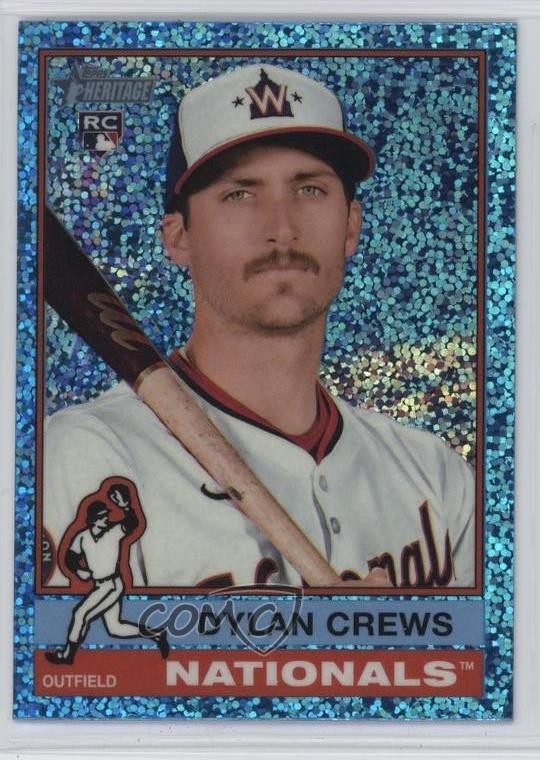 2025 Topps Heritage Chrome Light Blue Sparkle Refractor Dylan Crews #247 fp0