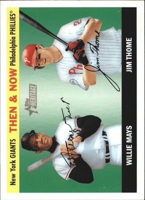 2004 Topps Heritage Then and Now #TN1 W.Mays/J.Thome - NM-MT