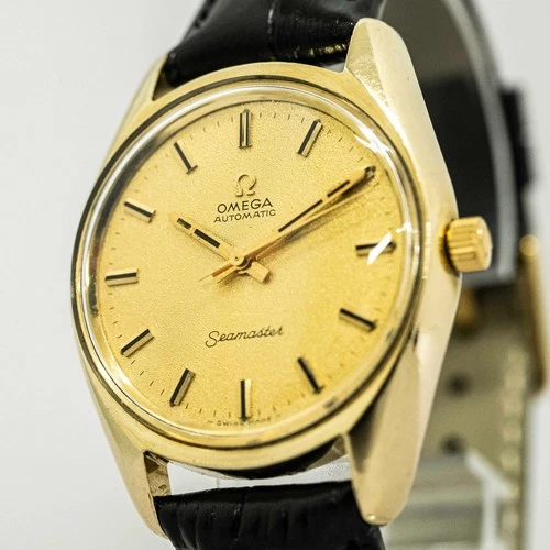 Vintage 1971 **NEAR MINT** OMEGA Seamaster Cal.552 Automatic Gold Dial 35mm Mens
