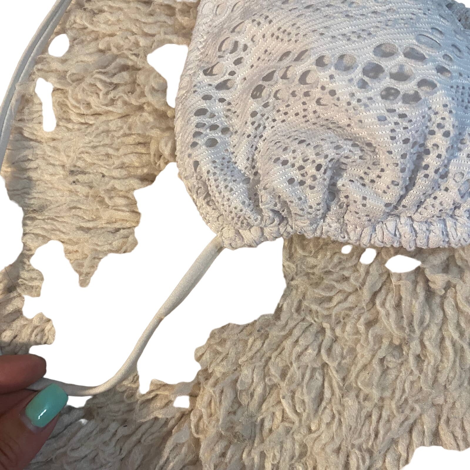 Mossimo White Lace Front Triangle String Bikini T… - image 6