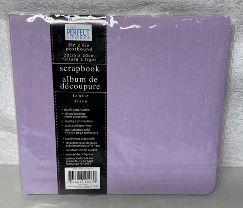 Small Scrapbook Album Lilac Lavender Fabric cover 8 x 8 inches Colorbok