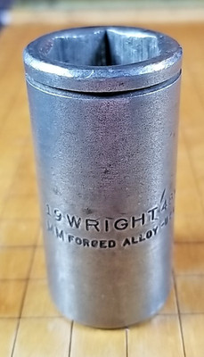 Wright Tool 1/2Inch Drive 6 Point Metric Impact Socket - 19mm Reversible to 21mm