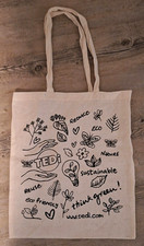 TEDi Stoffbeutel mit Aufdruck &bdquo;think green!&ldquo; &bdquo;reuse&ldquo; Natur