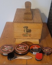 Vintage Griffin Shinemaster Wood Shoe Shine Box With Accessories
