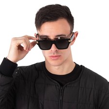 Versace Dark Grey Square Men's Sunglasses VE4464F GB1/87 55 VE4464F GB1/87 55