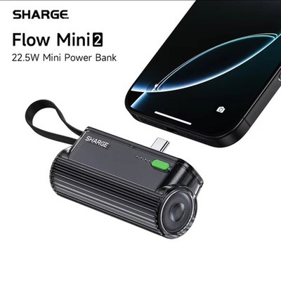 SHARGE Power Bank Flow Mini 2 Portable Charger 22.5W Fast Charging 5000mAh Power