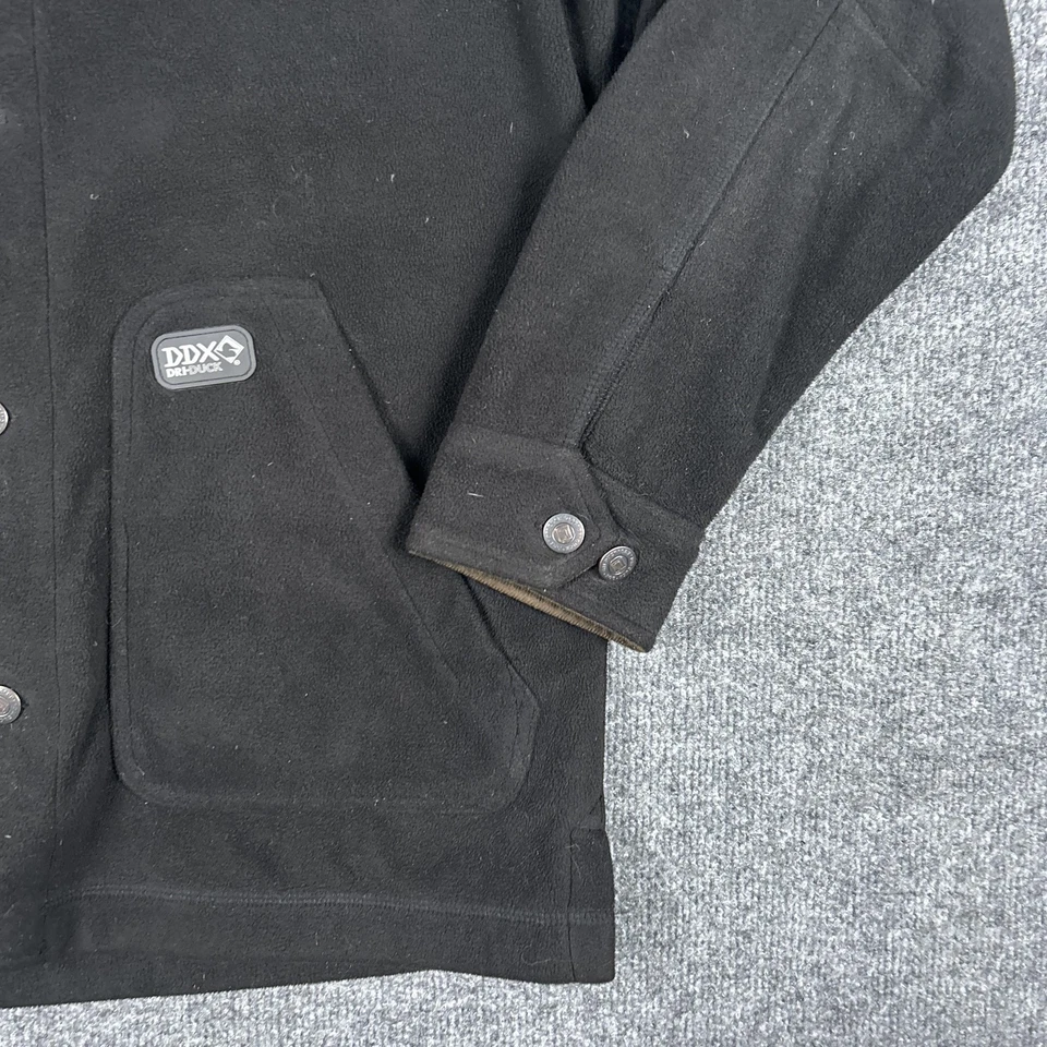 Chaqueta DDX Dri Duck Para Hombre Mediana Negra Forrada de Vellón Ropa de Trabajo Abrigo Bolsillos Foto 4 de 4