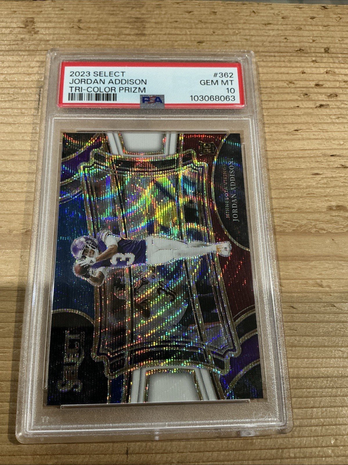 2023 Panini Select - Field Level Jordan Addison #362 Tri-Color Prizm /75 (RC)