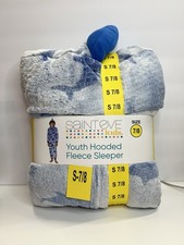 Kids Saint Eve - Youth Hooded Fleece Sleeper - Blue Shark - Size Small 7/8 - NWT