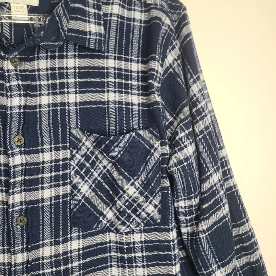 CloudVeil Soft Blue Plaid Long Sleeve Casual Button Shirt Mens XL Outdoor - Image 3 of 4