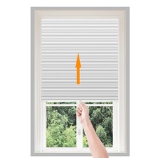 Window Shades Pull Down No Drill Blinds Non-Woven Light 60W x 180H cm, Whie 