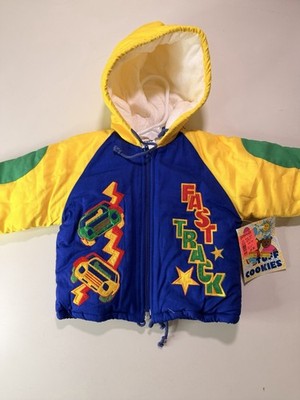 Vintage 80s Tuff Cookies Fast Track Cars Puffer Jacket Size 12M