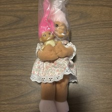 NEW VINTAGE Russ 1990's Happy Mothers Day Mother Child Baby Troll Doll RARE
