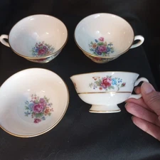 Vtg Lenox Rose by Lenox J300 Set of 4 Tea Cups USA NO SAUCERS, MINT