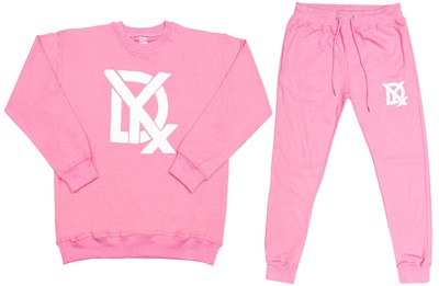 DYX  Oversized Pink Unisex Streetwear Crew Neck Sweat suit  Sweatshirt & Joggers