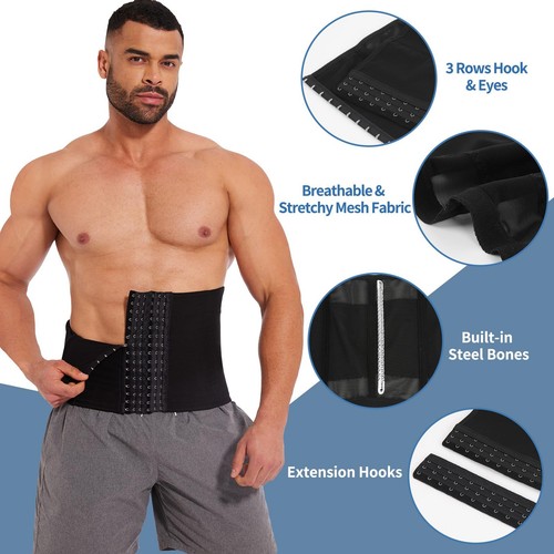 Entrenador de Cintura para Hombres Corsé con Huesos de Acero Control de Abdomen Prendas Moldeadoras Estómago... - Imagen 2 de 6