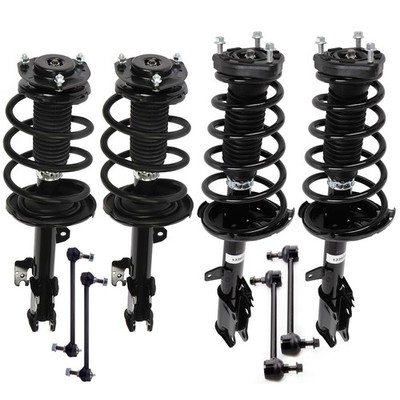 For 2008-2011 Toyota Highlander FWD Front Rear Struts Sway Bars End Links Kit