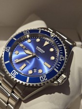 Quadrante Armida A2 Blue Sunray finitura spazzolata 43 mm spedito dagli USA NH35A automatico 