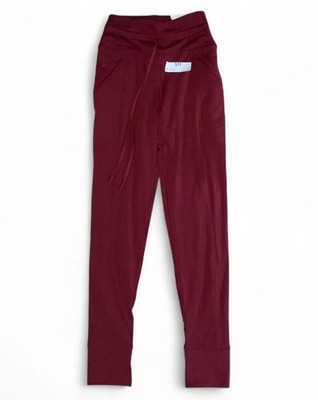 OFFLINE by Aerie High Rise Burgundy Warmup Leggings Zip Pockets NWT Small