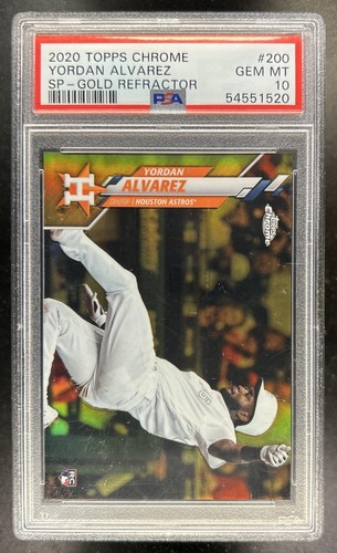 2020 Topps Chrome Yordan Alvarez Gold Refractor SP VAR #/50 Astros PSA 10