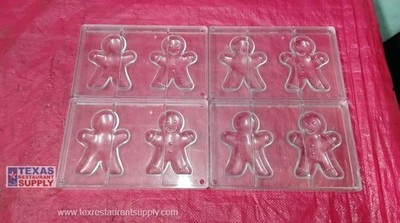 LOT OF 4 CABRELLON 16030 GINGERBREAD MAN CHOCOLATE MOLD, 2 CAVITIES