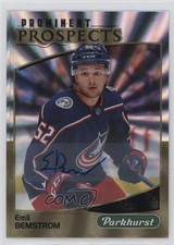2019 Upper Deck Parkhurst Prominent Prospects Gold Emil Bemstrom #PP-7 Auto 1q2