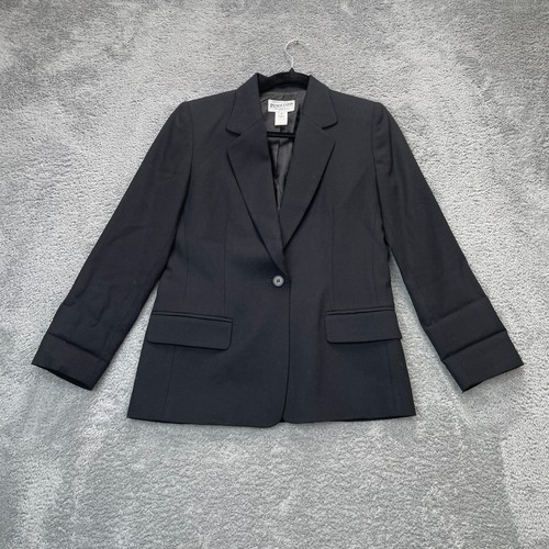 Vintage Pendleton Jacket Womens 4 Petite Black Blazer Coat Lined Wool Classic