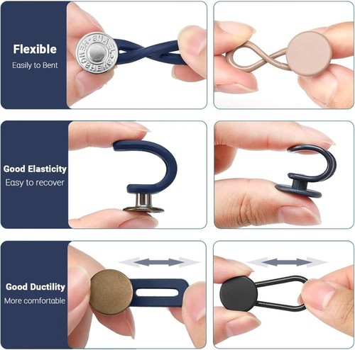 14 PCS Button Extenders for Jeans, Pants Extender, Multiple Colors - Picture 3 of 5