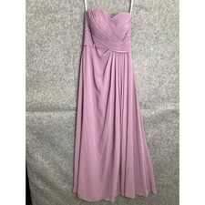 Azazie Lavender Strapless Chiffon Gown Sweetheart Bodice Bridesmaid 4 - 6