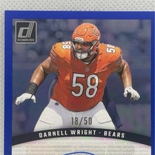 2024 Panini Donruss Darnell Wright Bears Blue Signature Autograph /50